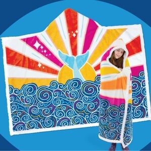 Girl Scout Hooded Blanket with Whale Design
